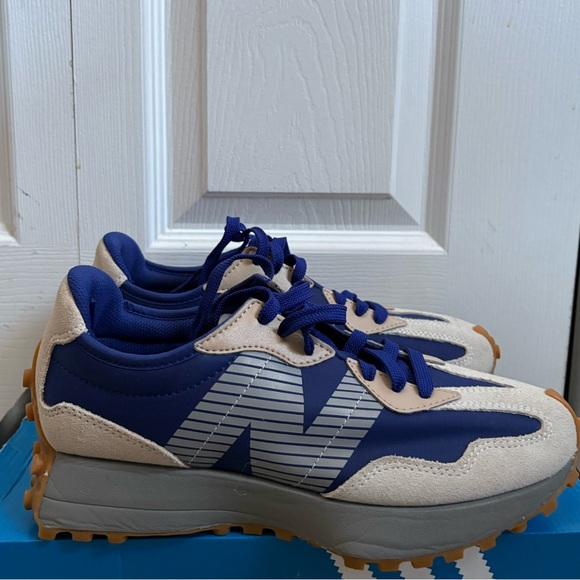 New Balance Shoes - New Balance Blue and Cream Sneakers